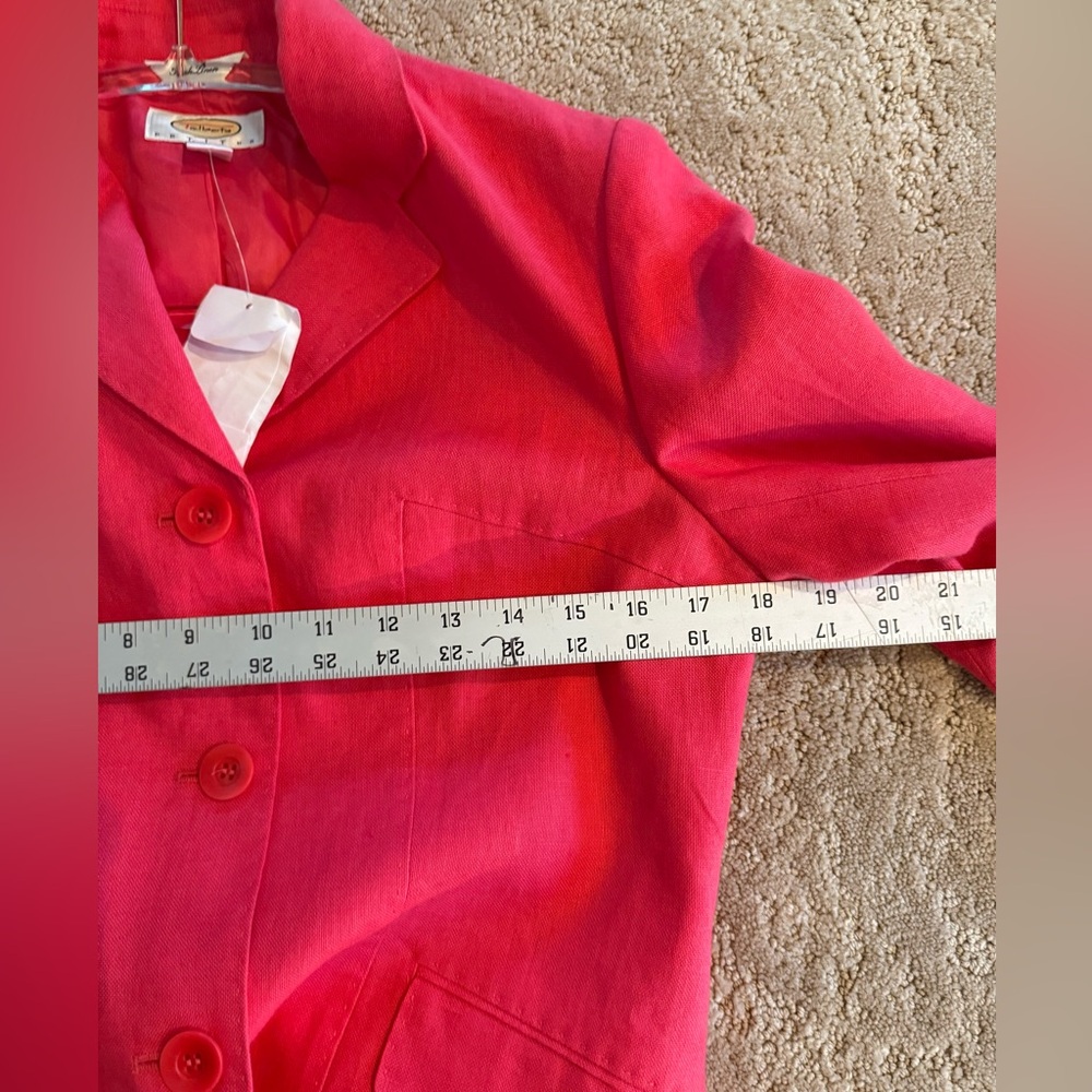 Talbot’s Pink Irish Linen Blazer Jacket Women’s 6P NWT Preppy Classic hot Pink - Picture 4 of 10